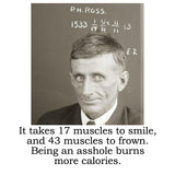 Big House Cell (Air) Fresheners, It takes 17 muscles to smile, and 43 muscles to frown. Being an asshole burns more calories.