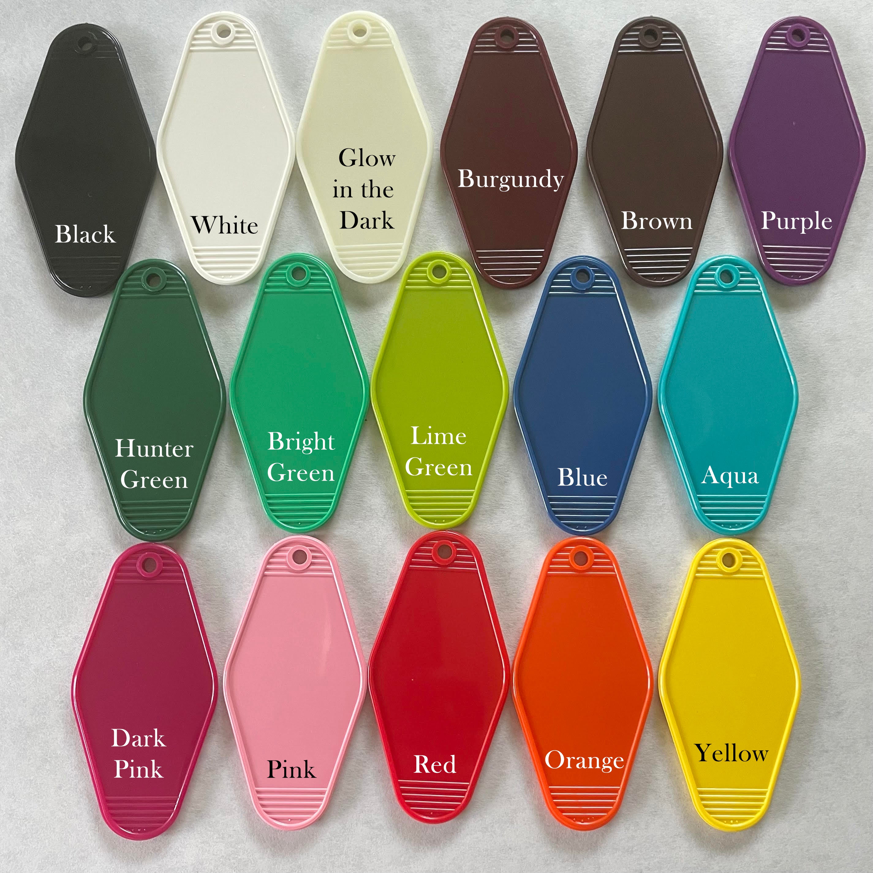 Custom Motel Key Fobs, Double Sided