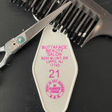 Motel Key Fobs, Buttaface Beauty Salon