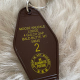 Motel Key Fobs, Moose Knuckle Lodge