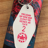 Motel Key Fobs, Freudian Sip Wine Bar