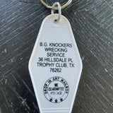 Motel Key Fobs, B.G. Knockers Wrecking Service