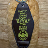 Motel Key Fobs, Toasted Buns Tanning Salon