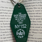 Motel Key Fobs, The Shop Around the Corner (Sleepless in Seattle)