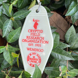 Motel Key Fobs, Cryptid Field Research Organization, Wendigo