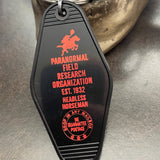 Motel Key Fobs, Paranormal Research Organization, Headless Horseman
