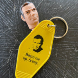 Motel Key Fobs, Kirk, Star Trek, Beam me up Scotty.