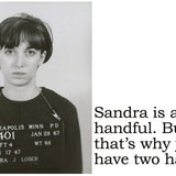 Big House Postcard, Sandra is a handful. But that's why you have two hands.