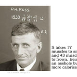 Big House Sticker, It takes 17 muscles to smile and 43 muscles to frown. Being an asshole burns more calories.